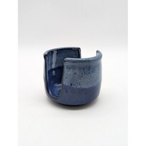 Hand Made Studio Pottery Stoneware Sponge Holder 3" Signed Farmhouse Minimalist